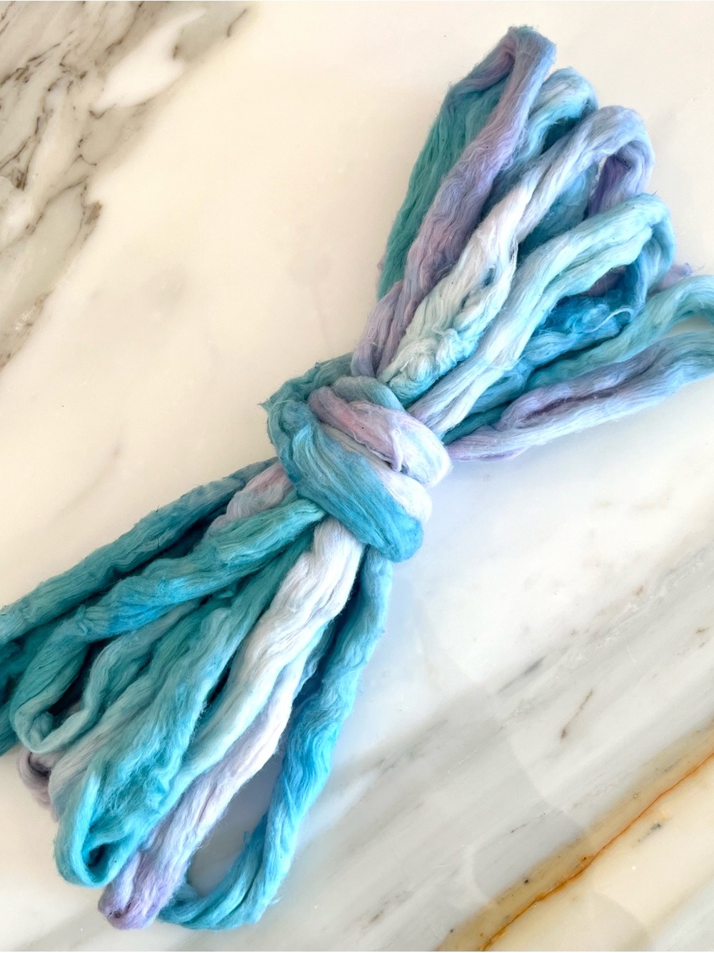 Hand Dyed Cotton Sliver Roving in Summer Twilight
